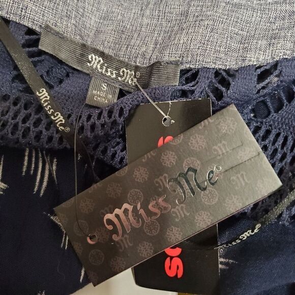 NWT Miss Me Blue & White Bohemian Lace Back Cardigan (S) - Picture 7 of 7